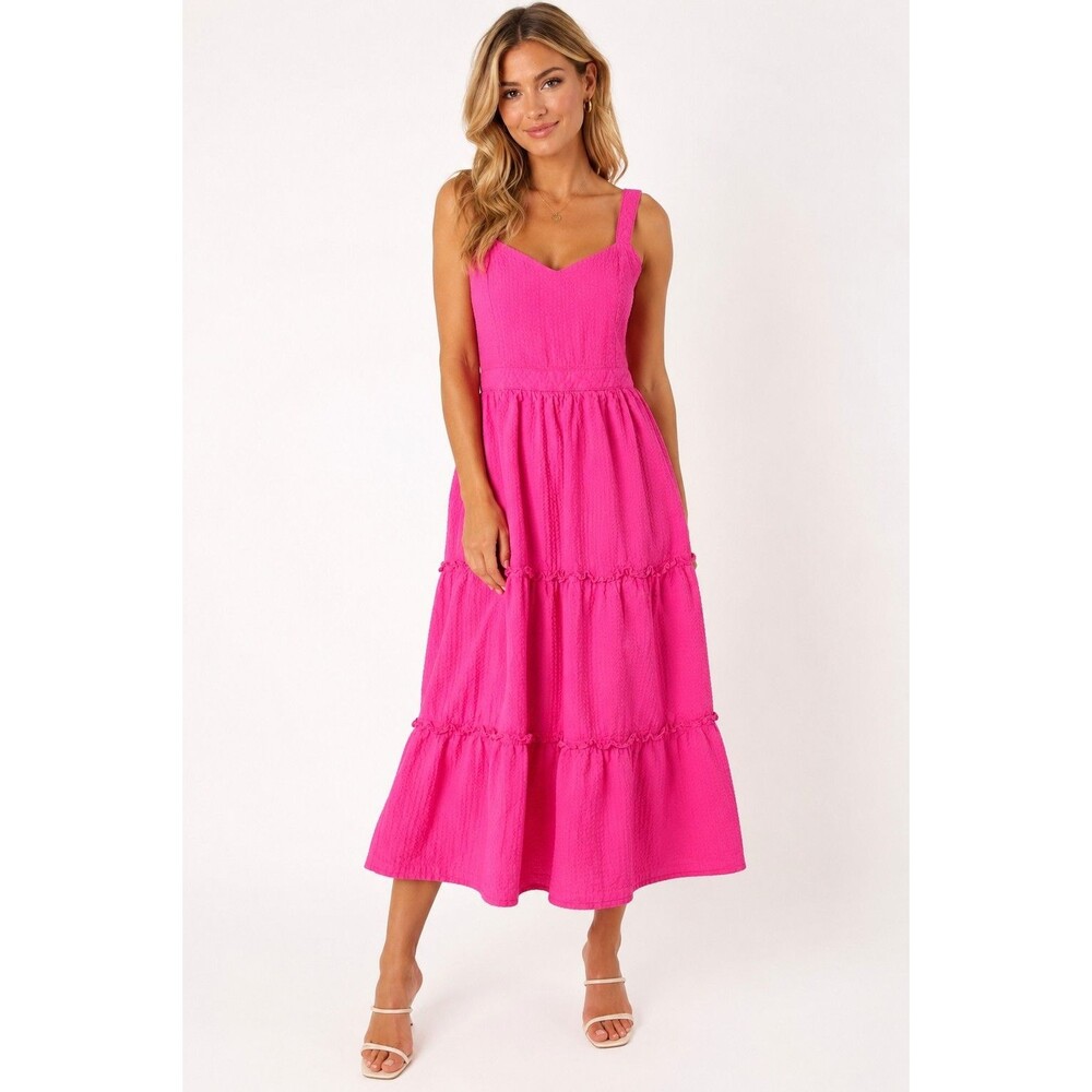 J.O.A  Women Large Pink Barbiecore Feminin Coquette Cottagecore Chic  Sundress